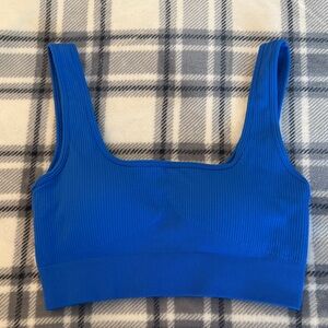 Blue Ribbed Women's top
